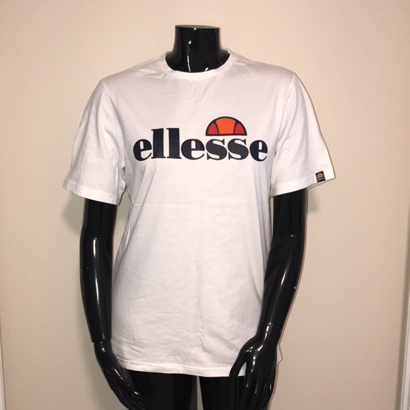 ellesse White Boyfriend T-shirt chest logo US 10 - Picture 2 of 10